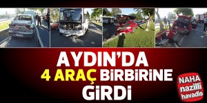 Aydın'da 4 araç birbirine girdi