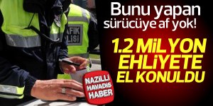 1.2 milyon ehliyete el konuldu