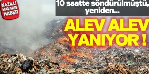 Katı atık depolama alanında yangın çıktı