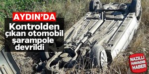 Kontrolden çıkan otomobil şarampole devrildi