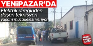 Elektrik işçisi direkten düştü