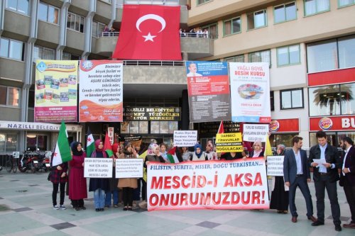 Nazilli’de Mescid-i Aksa’ya Saldırı Protestosu