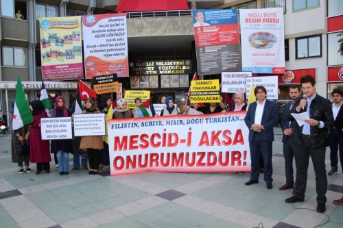 Nazilli’de Mescid-i Aksa’ya Saldırı Protestosu